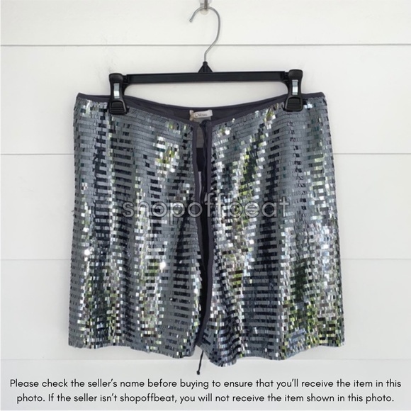 NEW Oseree Sequined Skirt Silver Medium-Large - Picture 14 of 17